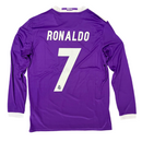 Camisola Manga longa Real Madrid com 6 Patches - Ronaldo
